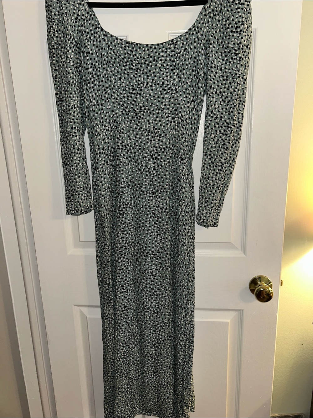 & Other Stories Green Speckled Long Sleeve Maxi Dress